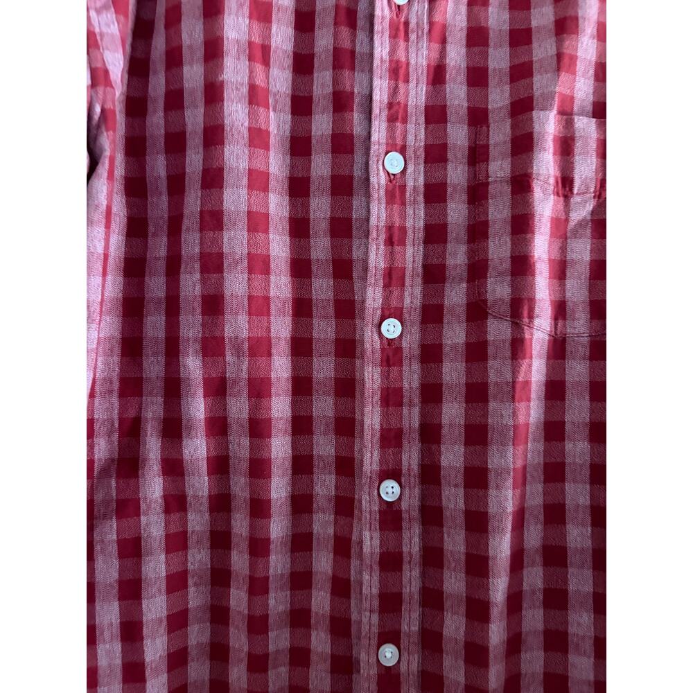 J.Crew Jaspe Button Down Shirt Mens M Red Gingham Plaid Long Sleeve Cotton - Picture 2 of 5